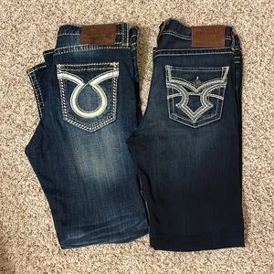 2 pair bundle!! Big Star “Pioneer” stone washed distressed jeans - size 34 L